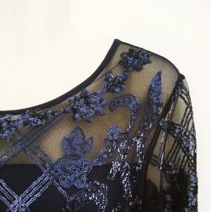 Navy blue sequin maxi dress